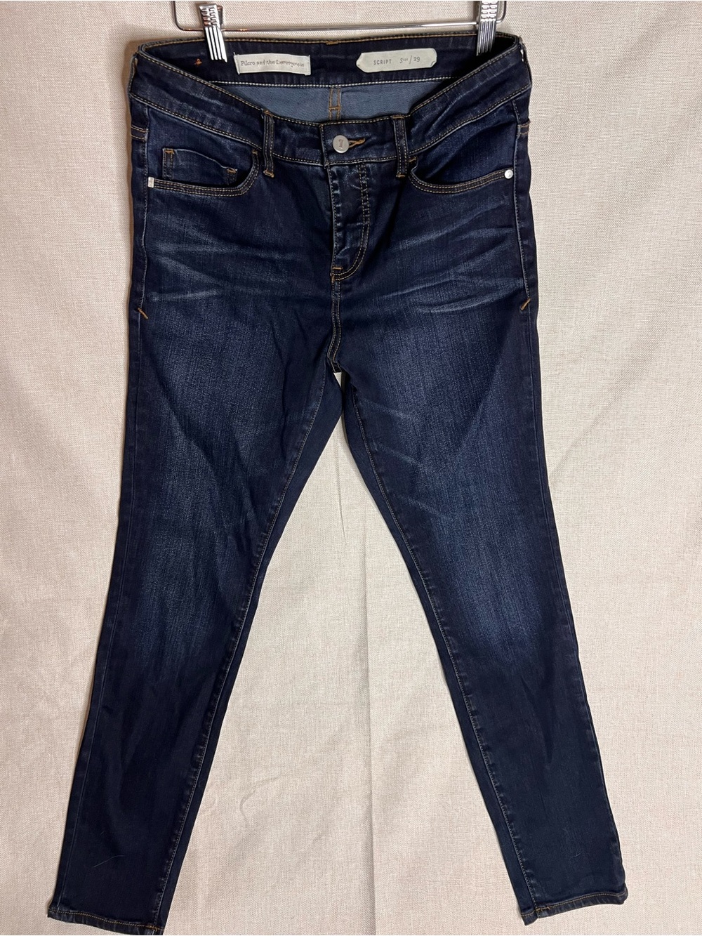 Pilcro and the Letterpress Script Jeans Size 29 Dark Wash Stretch Anthropologie